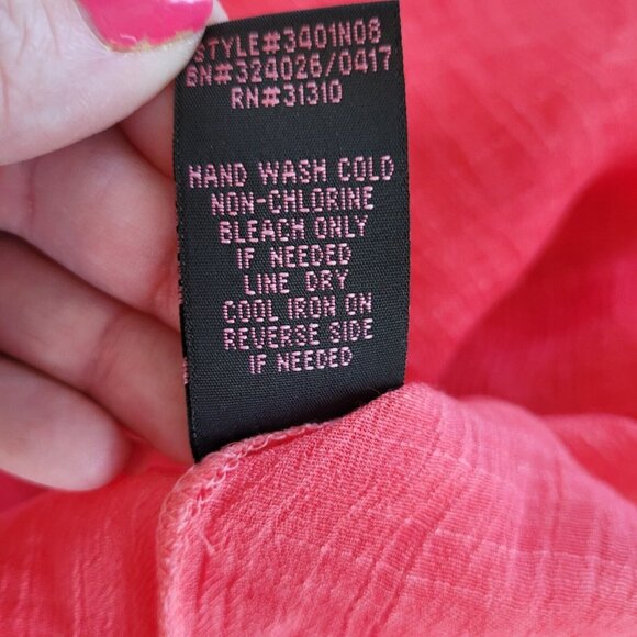 IN STudio Women Top Plus Size 3X Pink Button Up Lagenlook Lightweight Boho 17458 - Picture 7 of 13